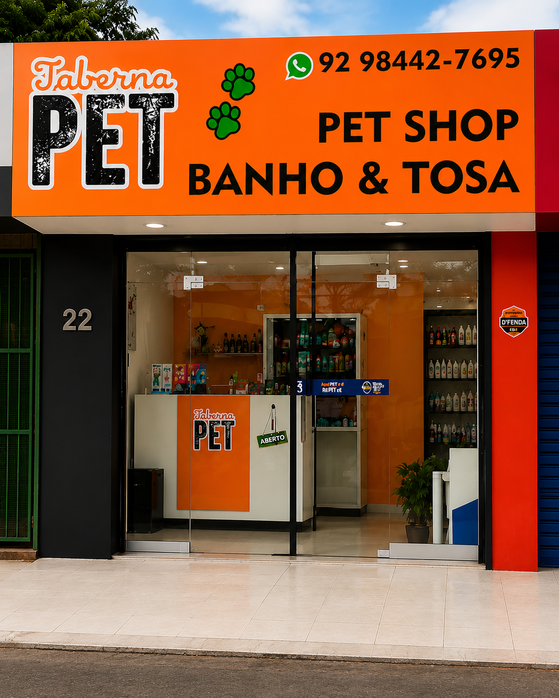 Fachada da Taberna Pet Shop em Manaus